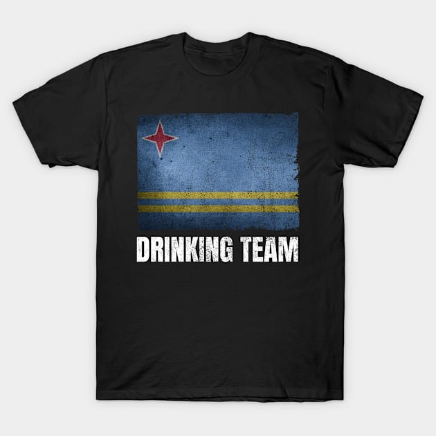 Aruban Drinking Team Graphic for Men Women Funny Aruba Flag T-Shirt by Smoothbeats